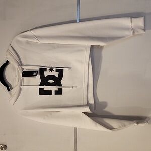 NWT DC star cropped white hoodie with black DC size medium